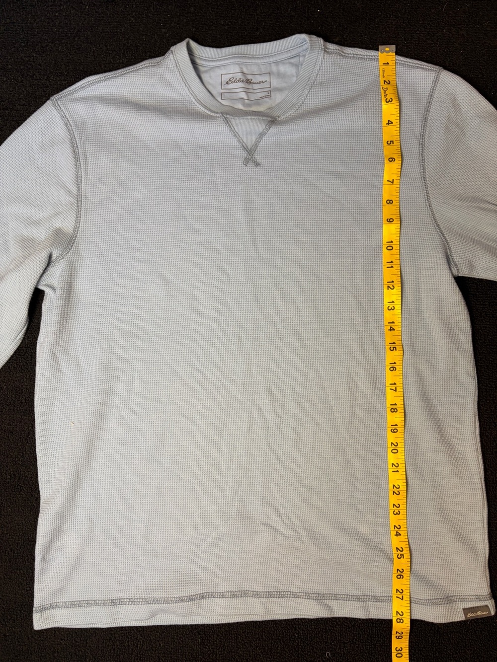 Eddie Bauer Light Blue Long-Sleeve Waffle Thermal Shirt - Picture 6 of 8